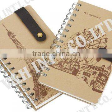 2012 New design PU closure notebook with spiral