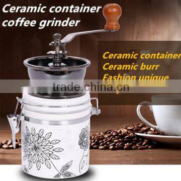 ceramic container, ceramic burr manual coffee grinder, coffee mill