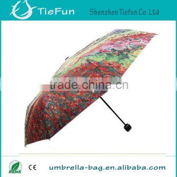 21 inch x 8k metal frame umbrella flower design umbrella oil painting umbrella