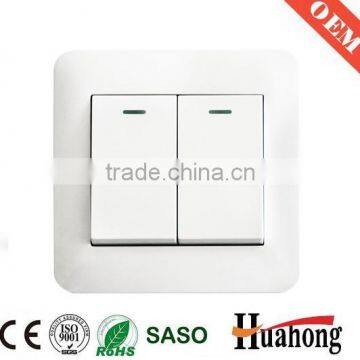 White PC 2 Gang 2 Way Wall Switch