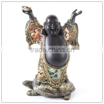 Chinese lucky buddha statue ,happy buddha statue wearing fabric clothes