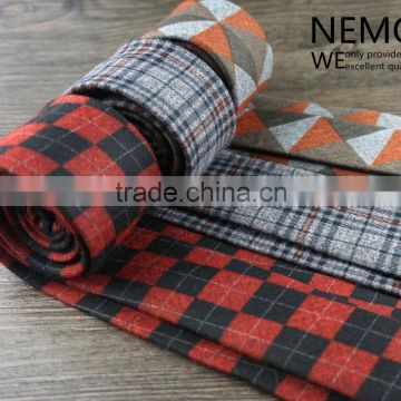 Checkered Wool Tie, Gift for Him Tie, Mens Fashion Tie