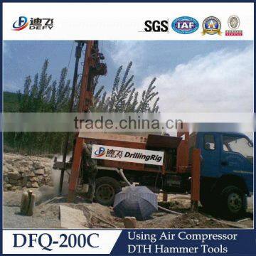 DFQ-200C Hard Rock water well drilling machine on Truck with DTH Hammer