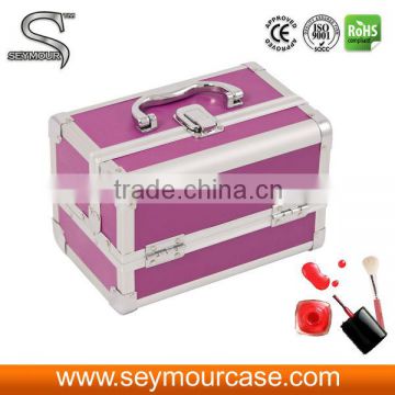 All Aluminum Compact Make up train case with Mirror