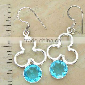 Silver Blue Topaz earrings wholesale,wholesale silver jewellery,silver fashion earrings