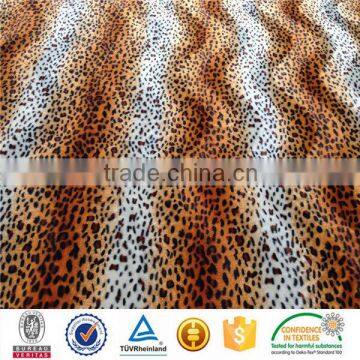 Animal print cheetah design S wave brush upholstery velboa fabric