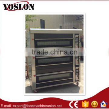 Yoslon gas 3deck 6trays stainless steel deck oven from Guangzhou