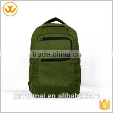 Soft custom green oxford double shoulder belt laptop business backpack