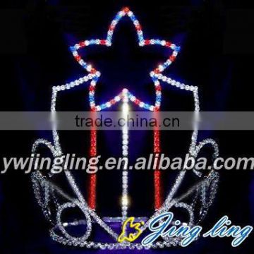 colorful large tiara sapphire star pageant crowns