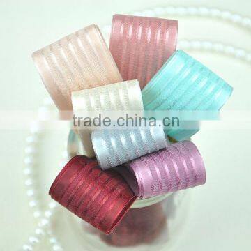 Satin and Organza Striped Ribbon Sheer Ribbon Decorative Ribbon photo-3