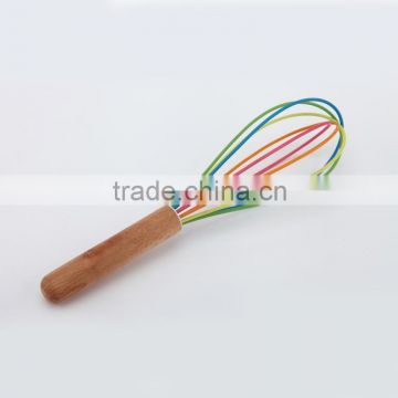 5 colors 5 wires silicone whisk with wood handle