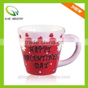 8 oz insulated double wall ceramic coffee cup in valentine's day