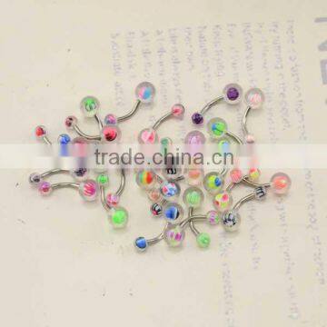 Stainless Steel Curved Barbell With Charming Acrylic Balls Tongue Rings New Fashion Magnetic Tongue Piercing Jewelry photo-2