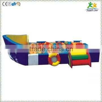 FS-SP-041H customized eco-friendly PVC & EPE & Wood pirate-ship children pool with sea-balls