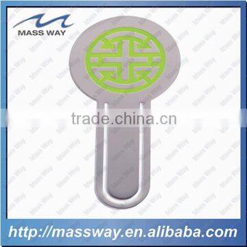 Hotel Promotion Fancy Green Custom Etched Metal Bookmark