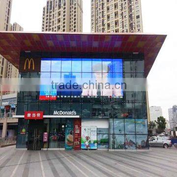 outdoor led display screen billboard , P10 glass transparent led display for retail store digital video screen