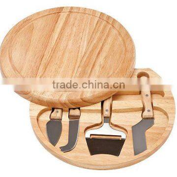 Multi-function bamboo cheese knife with cutting board