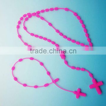 Best Promotion new silicone bead necklace (Pink colour)