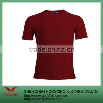 Solid Dark Red Color Men Crewneck Promotion t shirt Any size