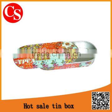 lovely oval shape slide packaging tin box