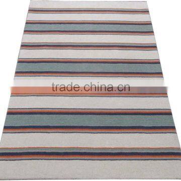 Stripes designs hand loom cut pile wool rugs