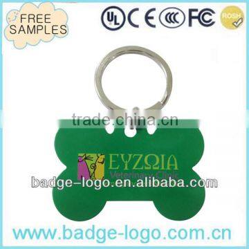 Bone Shape Custom Printed Aluminum Dog Tag Keychain