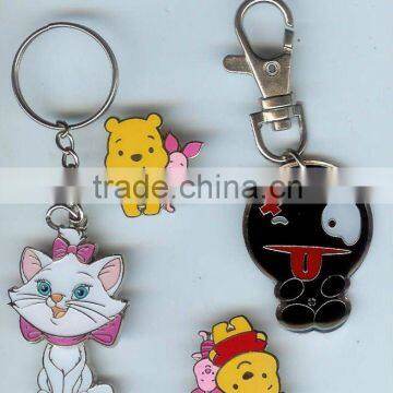 novelty promotional cartoon metal custom keychains for wholesale