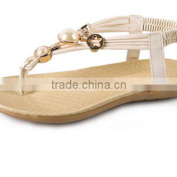 CX297 2017 summer ladies thong sandals with ornaments