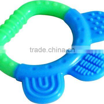 Double injection solid silicone attractive design baby soft teether