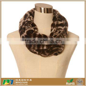 Soft Faux Rabbit Fur Reversible Short Twist Wrap Around Scarves