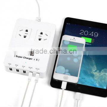 CE,ROHS,FCC Approved usb charger ODM/OEM quick delivery (E230541) PSE 5-PORT USB Charger with Smart IC