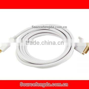 High quality Mini Displayport male to DVI male cable for mac