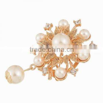 New arrival wedding flower Rhinestone Brooch pearl pendant Brooch