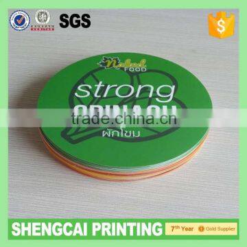 Green color printed round stickers