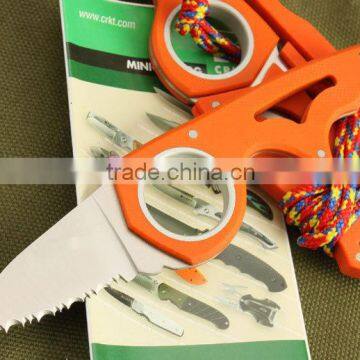 New High quality OEM Munia orange Teeth outdoor servival knife hunting knife set UD40517