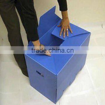 Folding corrugated plastic box packaging