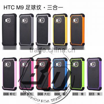 Top Selling Durable PC + Silicone+TPU Combo 3 in 1 combo football skin shockproof case For HTC M9 one fast delivery