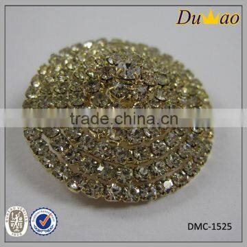 gold concial decorative crystal embellishments for dresses claw button