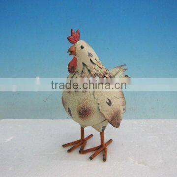 handpainted metal easter chicken for garden decoration