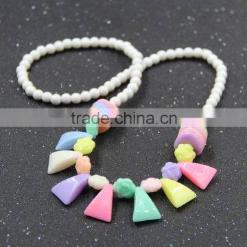 Fashion DIY Jewelry Handmade Multicolor Mixed Design Acrylic Children Baby Kids Beads Strand Necklaces