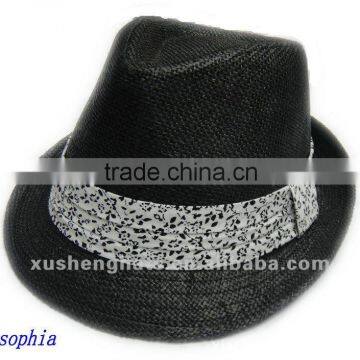 2012fashion straw fedora hat.straw hat with band.paper straw weaving hat