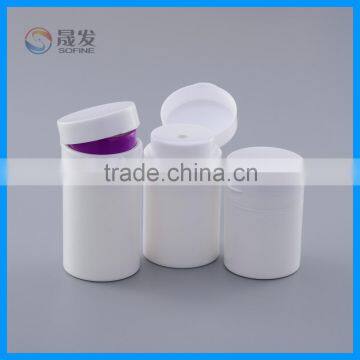 Plastic cosmetic airless bottle with flip cap