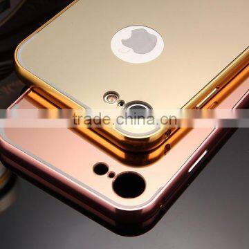 Deluxe Electroplating Mirror TPU Cover for IPhone 7 7 Plus Plating Bumper+Hard Plastic Cover Case photo-6