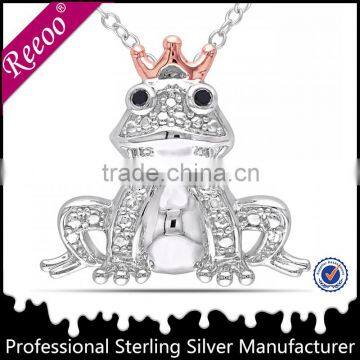 silver frog pendants, animal shape silver pendant for baby