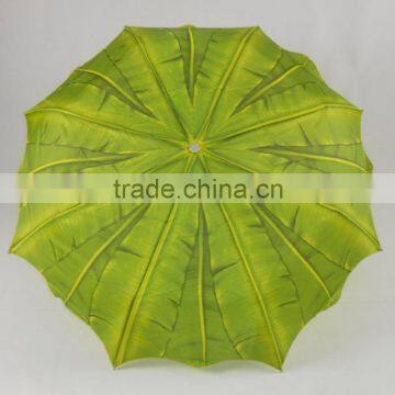 Creative Natural Palm Green Leaf Square Shaped Eco Umbrella photo-2