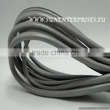 Round Leather Cords - Nappa Leather 8 mm Grey