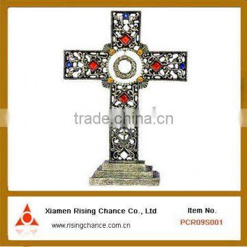 new products metal decorative cross with a ring for decor home items