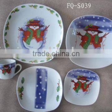 Fine ceramic Square dinner set porcelain dinner sets with customized decal tableware dinnersets