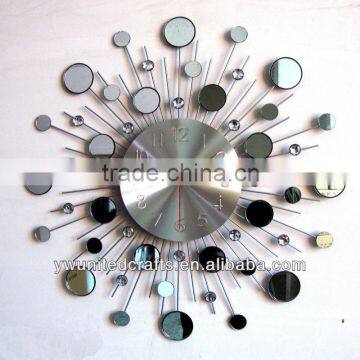 Fashion Mordern Home Decorative Acrylic diomond Artificial Metal Wall Clock wholesale