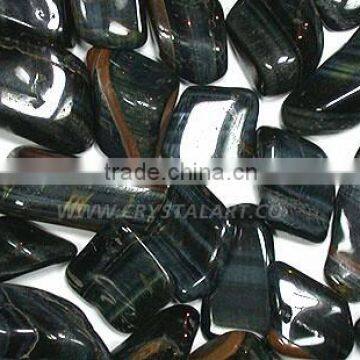 BLACK TIGER EYE TUMBLED PEBBLES STONE